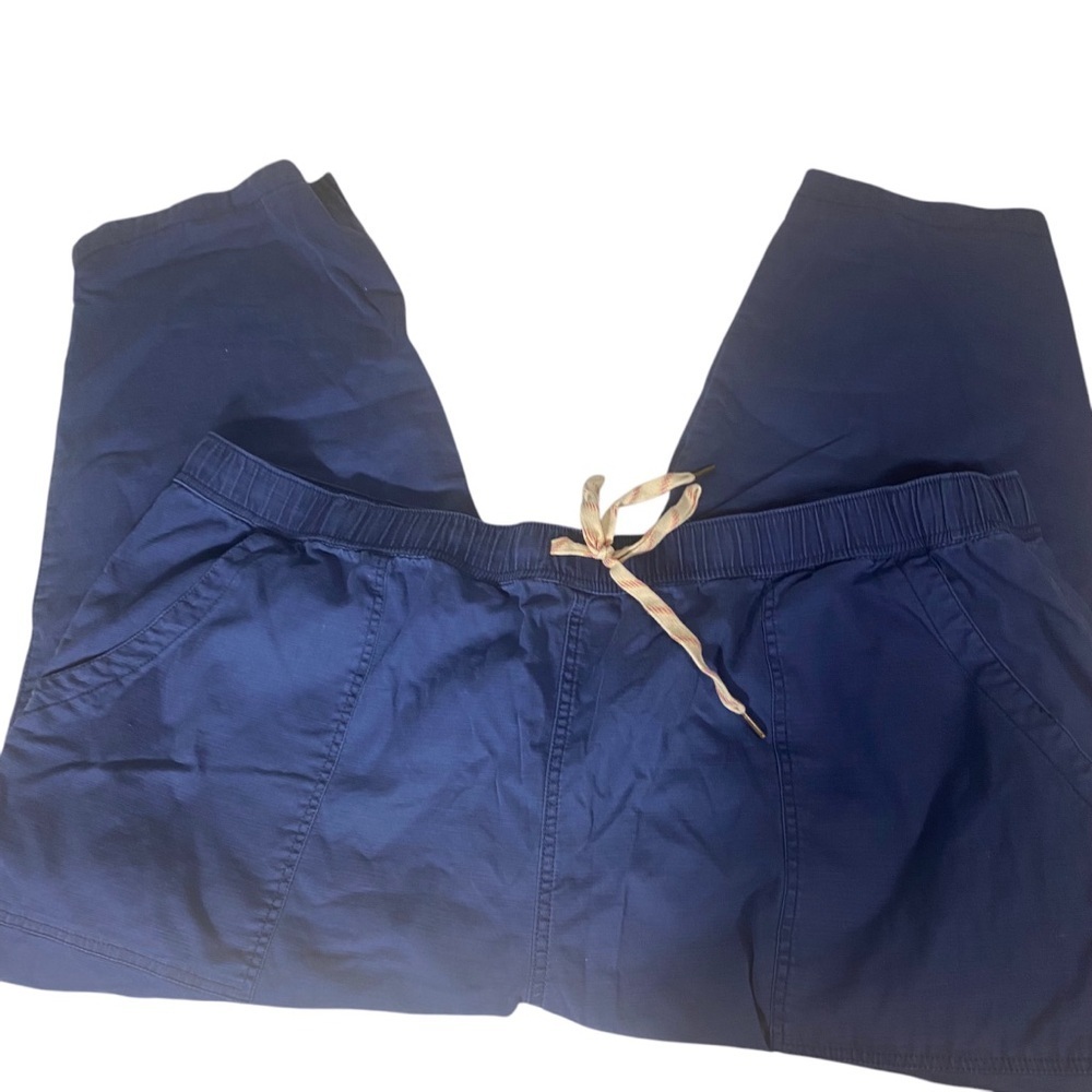 Knox Rose Drawstring Waist Casual Pants Dark Blue Cotton Sz 3X
